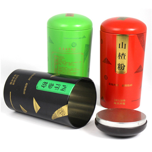 西洋參粉鐵罐；圓形山楂粉包裝罐定制
