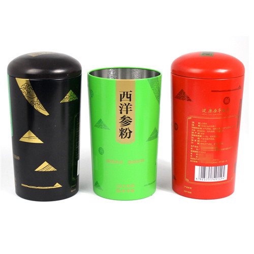 西洋參粉鐵罐；圓形山楂粉包裝罐定制